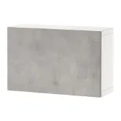 【IKEA 宜家家居】BESTÅ 附門片層架組, 白色/kallviken 淺灰色, 60x22x38 公分
