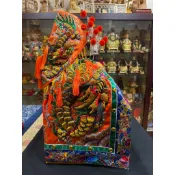 華誠 「台灣現貨」 1尺6長 神明衣  神像穿 半手工 三角鱗 龍袍 神衣 橘底金龍 廣澤尊王 中壇元帥 天上聖母
