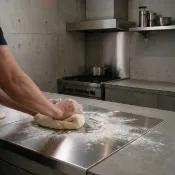 304不鏽鋼砧板 50×40cm  食品級不銹鋼揉麵板 烘焙料理工作台 折角卡桌防滑揉麵墊