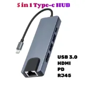 Type-C 集線器轉 100Mbps RJ45 以太網 4K HDMI USB 3.0 2.0 C PD 擴展塢