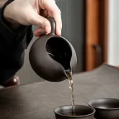 銀聯網日用品生活館 宜興紫砂公道杯功夫茶具配件汝瓷茶海紫泥公杯汝窯分茶器
