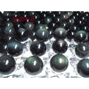 『金喜晶』天然頂級彩虹雙面黑曜石球 21mm 墨西哥當地精緻研磨 帶雙眼 天地眼 避邪擋煞 正能量 客廳擺設