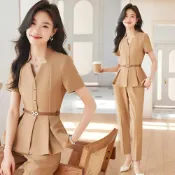 (店+)【Paiya 派亞】職業裝西裝褲子女夏珠寶店工衣酒店前台工作裝美容師氣質工作服女S-4XL可穿