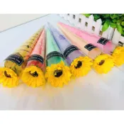 ☆孟之坊婚禮精品舘☆向日葵香皂甜筒．乾燥花束．香皂花束．情人節．畢業花束．畢業小熊．金莎花束．母親節