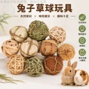 兔子草球玩具 提摩西苜蓿草球 草編啃咬玩具 耐啃咬磨牙球 豚鼠荷蘭豬適用 健齒磨牙玩具