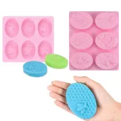 (店+)【蕉蕉購物】蜜蜂造型橢圓矽膠肥皂模具-6格冰塊模具 製冰盒 蛋糕模具 矽膠模具 副食品 烘焙工具