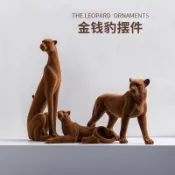 高級立體金錢豹樹脂擺件輕奢送禮物桌面客廳樣板間會所別墅裝飾