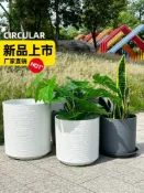 vinne百貨家居 落地花盆花器 綠植大小花盆客廳天堂鳥虎皮蘭金錢樹輕奢高級感塑料樹脂廠家直銷