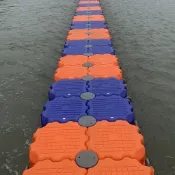 【臺灣熱銷】 浮桶水上浮筒平臺浮動碼頭遊艇泊位游泳池釣魚塑料浮臺浮箱浮橋 支持批發