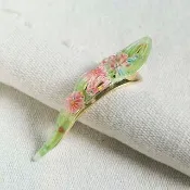 千櫻花火,鏤空鑲鑽,鳥嘴夾-綠