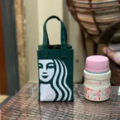 保溫杯水杯星巴克燒杯手提袋隨行杯袋便攜咖啡包袋帆布吸管杯套