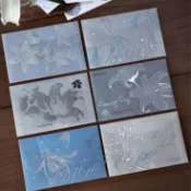 【空白加厚 手帳】百合來信燙銀硫酸紙信封 ins風復古植物花卉情人節情書表白手寫信 信袋 手作信封 明信片信封