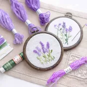 新手刺繡材料包-紫色薰衣草 毛線刺繡