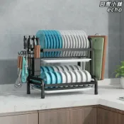 回響小舖 【不鏽鋼瀝水】碗架 瀝水架 廚房置物架 碗筷收納盒 碗碟收納架 瀝碗架 通風瀝水 防鏽耐用 多功能收納 家用廚房必備