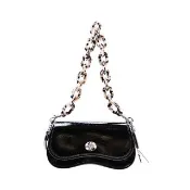 【COACH】Topia Wavy Dinky黑色漆皮肩背/斜背兩用小包
