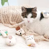康諾健康生活館 韓國【ParisCat】可愛動物貓薄荷填充玩具 (寵物玩具)