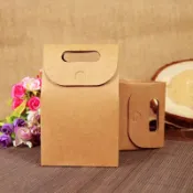 ✿禎巧妙✿ 時尚牛軋糖果盒新年餅乾盒 複古牛皮紙 餅乾袋 蛋糕 西點盒 喜糖盒 烘焙包裝 禮品包裝