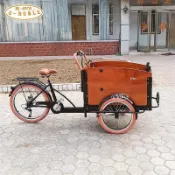 歐納伯cargo bike歐式親子自行車接送遛娃倒騎驢三輪車可定制電動崇源