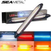 SEAMETAL1對 啓動掃描新款LED汽車日行燈 流光轉向燈改裝高亮LED日間行車燈 雙色 三色