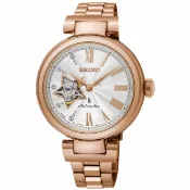 大高雄鐘錶城 seiko SK037 精工錶 Lukia SK037 4R38-01L0G(SSA816J1) 玫瑰金燦心鏤空機械腕錶/白面34mm｜樂天領券現折★全館特惠中★指定刷卡回饋10%