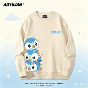 寶可夢、波加曼、三隻堆疊 Q 版Piplup 親子裝 兒童外套 中大童 男女休閒大學T 秋冬上衣 潮流ins 寬鬆大尺碼
