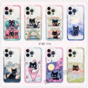 卡通貓咪防摔手機殼適用 VIVO Y16 Y17 Y15 Y12 Y19 Y20 Y50 Y21 Y52 Y72 Y76
