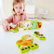 ★童心園【Hape】數字與農場動物立體拼圖 雙面拼圖 立體拼圖 拼圖遊戲 數字 動物 木製拼圖 認知 托育/托嬰/幼兒園