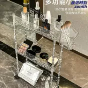 臻選時刻 【多層收納】化妝品小推車 置物架 收納架 零食架 移動架子 夾縫收納 落地式 亞克力材質 浴室廚房通用 窄縫設計 附輪子