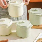全球選品1館 生活百貨 陶瓷豬油罐耐高溫家用帶蓋食品級葷油辣椒油廚房專用罐可放冰箱