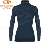 Marc jacobs旗艦店 Icebreaker 羊毛衣/中層衣/美麗諾羊毛/登山 半門襟 Affinity 103891 401 女款深藍