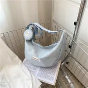  熱賣 新款尼龍女包 時尚洋氣純色餃子包 軟妹購物單肩包 學生零錢斜挎包女