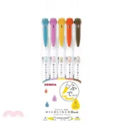 【三民網路書店】斑馬ZEBRA MILDLINER雙頭柔性螢光軟筆 毛筆型 5色-和風系