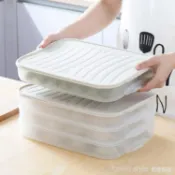 日式餃子盒凍餃子多層冰箱保鮮盒收納盒家用冷凍水餃餛飩速凍托盤 【摩可美家】