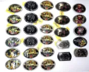 賠售出清正品 ED HARDY巨型銀盾水鑽皮帶頭 可搭配任何扣式皮帶身【美國Levis專賣】