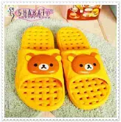 【買動漫】小花花日本精品♥ Hello Kitty 拉拉熊懶熊 防水按摩腳底室內拖/浴室拖鞋(黃臉頭)34051207