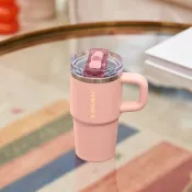 STANLEY 防漏吸管隨手杯 0.59L / 蜜桃粉