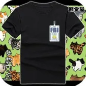海綿寶寶 FBI美國聯邦調查局 證件探員大星章魚哥 短袖T恤 上衣 趣味搞怪 情侶裝 生日禮物