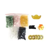 (店+)DIY系列【聚寶盆專用 五色水晶 大 5包 含聚寶盆內容物 五帝錢 琉璃元寶 】已淨化 擇日安置