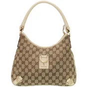 【DOKODEMO】Gucci Hobo Abbey 130738 GG帆布/皮革米色單肩包 1066 [二手] GUCCI