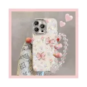 (店+)掌櫃精選蘋果17手機殼vivo華爲OPPO小米iPhone16鬱金香蝴蝶手鍊精孔貝殼紋