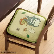 真愛日本 宮崎駿 吉卜力 龍貓 日本製 藺草蓆 坐墊 拿香菇綠 椅墊 墊子 靠墊