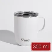 《S well》美國 Mug不鏽鋼滑蓋保溫馬克杯-雲朵白350ml-- swell水壺保溫杯 保冷保冰杯 推蓋直飲杯 環保杯 便攜杯 咖啡杯 隨行杯