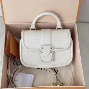 二手LV 路易威登 Hide and Seek 白色水波紋牛皮 手提包 斜背包 M22720 現貨