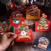 【台中發貨】聖誕賀卡 復古燙金祝福小卡 花店蛋糕烘焙包裝禮品卡 平安夜送禮 聖誕交換禮物