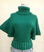 楹 ~ 正品 iROO 綠色亮片 翻領毛衣 size: 38