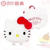 享夢城堡 汽車座椅兩用頭枕置物袋頭型造型－HELLO KITTY 經典絨毛-紅－正版授權卡通