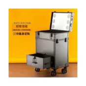 (店+)小梳妝臺 移動式化妝桌 移動式化妝櫃 化妝車櫃 化妝車 化妝箱新款帶燈帶鏡子女2024新款抽屜多層大容量專業跟妝師收納箱