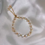 全球選品1館 生活百貨 時尚抽拉式巴洛克珍珠手鍊 氣質送女友生日禮物自然淡水珍珠手串