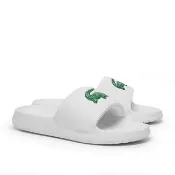 【LACOSTE】SERVE SLIDE 男鞋 鱷魚LOGO拖鞋 白色 外出拖鞋 室內拖鞋 涼拖鞋(49CMA0021_082)
