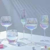 協貿國際日用品生活館 英國輕奢LS珍珠玻璃紅酒杯高腳杯子漸變色葡萄酒杯香檳杯家用禮物